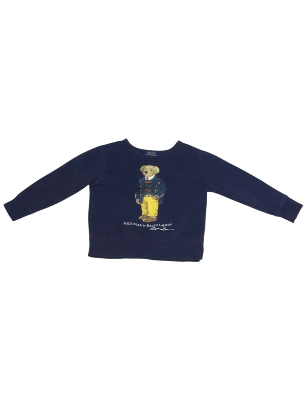 Ralph Lauren Boy's Polo Bear Fleece Sweatshirt 3T Navy Blue Graphic